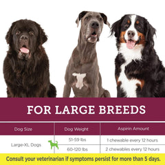Vetality Canine Aspirin for Larger-XL Dogs 51-120 lbs