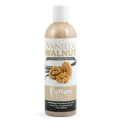 Jeffers Pet Vanilla Walnut Conditioning Dog & Cat Shampoo, 17 oz – Deodorizing Grooming Wash, Coconut Based Soap Free Formula, Walnut Oil & Vanilla Extract, Vitamins A D E, Concentrated Coat Care