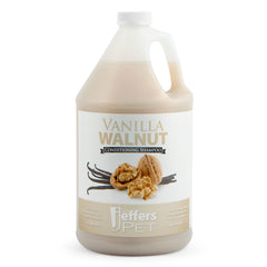 Jeffers Pet Vanilla Walnut Conditioning Dog & Cat Shampoo, 128 oz – Deodorizing Grooming Wash, Coconut Based Soap Free Formula, Walnut Oil & Vanilla Extract, Vitamins A D E, Concentrated Coat Care