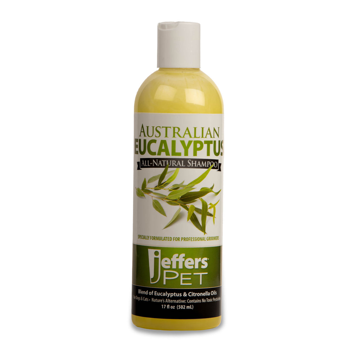 Jeffers Pet Australian Eucalyptus Dog Shampoo, 17 oz - Concentrated, Deodorizing Moisturizing Coat Cleansing Shampoo for Dogs with Citronella Oil, Glycerin & Vitamins A, D & E, for Grooming, USA Made