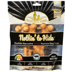 Fieldcrest Farms Nothin' To Hide Ultra Wishbone Dog Treat Beef, 1ea/7 in, 2 pk