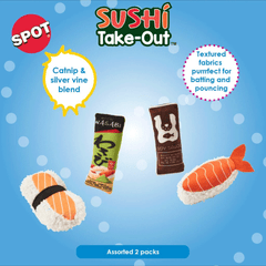 ETHICAL/SPOT Sushi Take Out Cat Toy 2pk