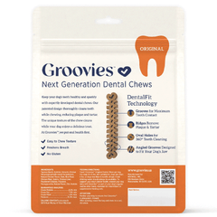 GROOVIES Dog Dental Chews 6oz Medium 10ct