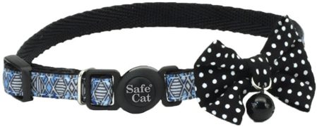 طوق COASTAL Safe Cat المزين بأزياء أنيقة 3/8 بوصة × 8-12 بوصة باللون الأسود الماسي