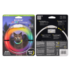 NITE IZE NiteMeow LED Safety Cat Necklace Rechargeable Disc-O Select
