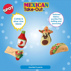 ETHICAL/SPOT Mexican Take-Out Cat Toys 2pk