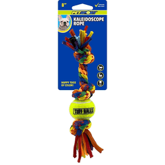 PETSPORT Kaleidoscope Rope 3-Knot w/1.5" Ball 8" Mini