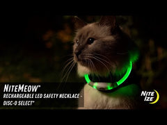 NITE IZE NiteMeow LED Safety Cat Necklace Rechargeable Disc-O Select