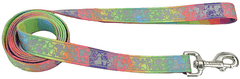 *COASTAL LazerBrite Patterned Leash 5/8 x 6' Rainbow Hearts