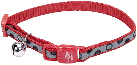 طوق COASTAL Lazer Brite الآمن للقطط بفقاعات حمراء