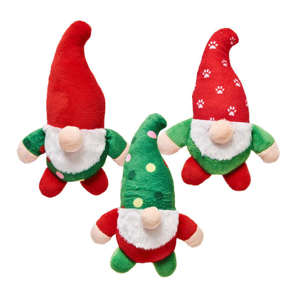 *ETHICAL/SPOT Holiday Gnome Dog Toy Asst 6"