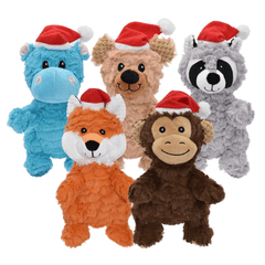 MULTIPET Holiday Wrinkleez مع قبعة سانتا 10 بوصة