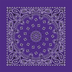 *BANDANNA Paisley Purple 12pk
