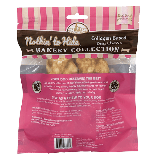 *NOTHIN' TO HIDE Bakery Beef Knotted Bone 6" 2pk