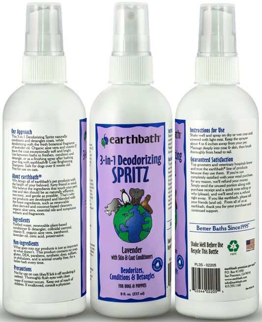EARTHBATH 3-in-1 Deodorizing Spritz Lavender 8oz