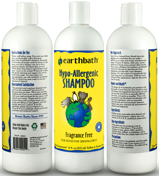 EARTHBATH Hypo-Allergenic Shampoo Fragrance-Free 16oz