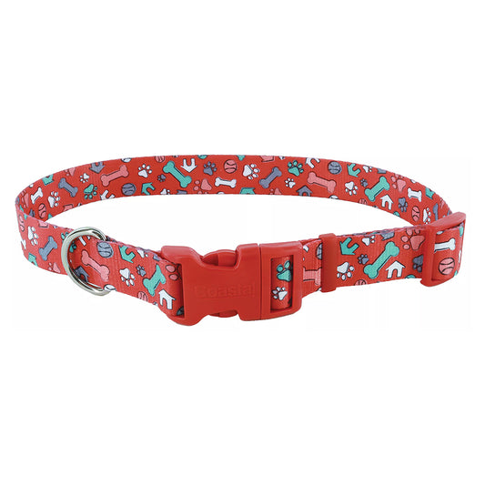 طوق قابل للتعديل من PET ATTIRE، مقاس 3/4 × 14-20، لون عظمي أحمر