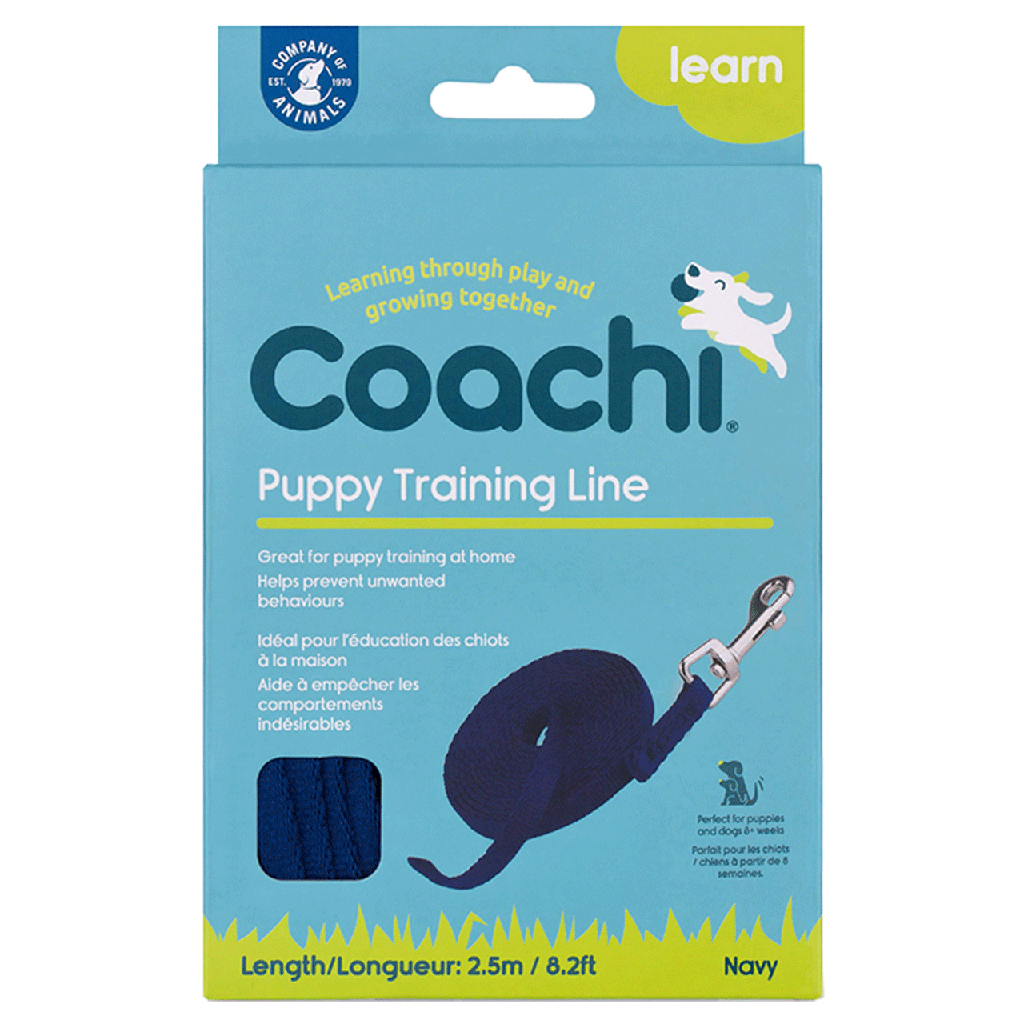 حبل تدريب جرو COACHI أزرق داكن بطول 2.5 متر