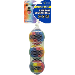 PETSPORT Rainbow Squeak Balls 1.8" 3pk