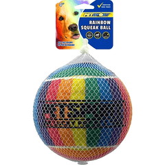 PETSPORT Rainbow Squeak Ball 4" 1pk