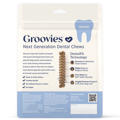GROOVIES Senior Dog Dental Chews 6oz Large 6ct