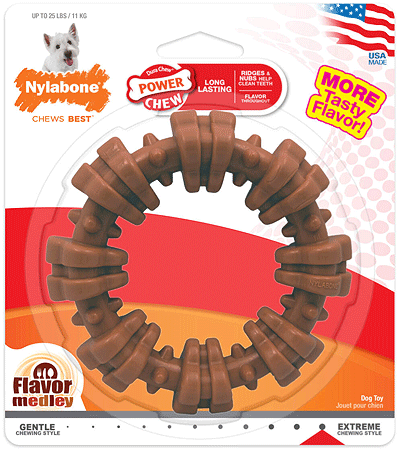 لعبة مضغ الكلاب NYLABONE Power Chew ذات الملمس المميز بنكهات متنوعة