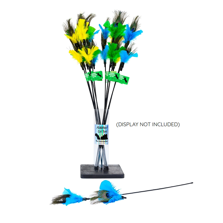 VEE ENTERPRISES PURRfect Peacock Feather Cat Toy 100ct