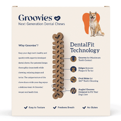 GROOVIES Dog Dental Chews Gravity Box Medium 25ct