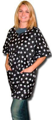 *STYLIST WEAR Patterned Nylon Jacket Black w/Pawprint S