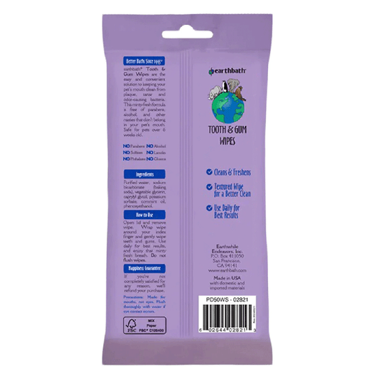 EARTHBATH Tooth & Gum Wipes 50ct