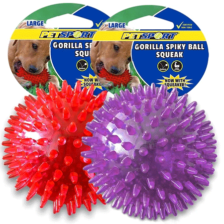 PETSPORT Gorilla Spiky Ball Squeak L 4"