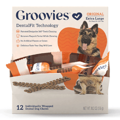 GROOVIES Dog Dental Chews Gravity Box X-Large 12ct