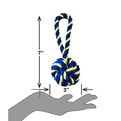 PETSPORT Twisted Chews Mini Braided Monkey Fist Rope 7"