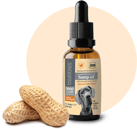 تريتابلز، زجاجة قطارة زيت سي بي دي بتركيز 1000 ملغ، بنكهة زبدة الفول السوداني، 1 أونصة