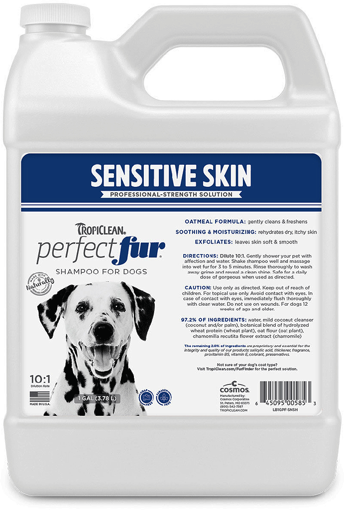 *TROPICLEAN PerfectFur Sensitive Skin Shampoo 10:1 - Gallon