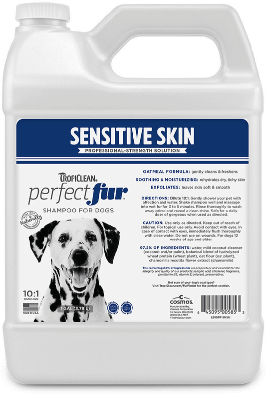 *TROPICLEAN PerfectFur Sensitive Skin Shampoo 10:1 - Gallon
