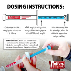 Jeffers Equine Ivermectin Gel Horse Dewormer Paste 1.87%, Broad Spectrum Equine Parasite Control Formula, Apple Flavored Oral Wormer for Horses, Easy Travel Use, Mess Free Syringe Tube - 3 Pack