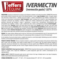 Jeffers Equine Ivermectin Gel Horse Dewormer Paste 1.87%, Broad Spectrum Equine Parasite Control Formula, Apple Flavored Oral Wormer for Horses, Easy Travel Use, Mess Free Syringe Tube - 3 Pack