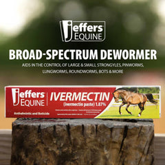 Jeffers Equine Ivermectin Gel Horse Dewormer Paste 1.87%, Broad Spectrum Equine Parasite Control Formula, Apple Flavored Oral Wormer for Horses, Easy Travel Use, Mess Free Syringe Tube - 3 Pack