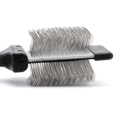 Jeffers Pet Double Sided Grooming Slicker Brush for Dogs, Cats, Puppies – Flexible Head with Stainless Steel Pins – Detangler Tool for Mats, Loose Fur, Shedding – Home or Professional Use - Large