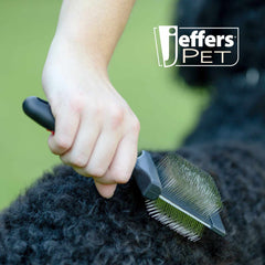 Jeffers Pet Double Sided Grooming Slicker Brush for Dogs, Cats, Puppies – Flexible Head with Stainless Steel Pins – Detangler Tool for Mats, Loose Fur, Shedding – Home or Professional Use - Large