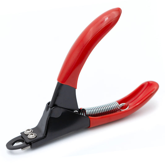Jeffers Pet Nail Trimmer Small Hole Red – Guillotine Clippers for Dog, Cat, Puppy & Small Animal Grooming – Stainless Steel Blade, Non Slip Grip, Pet Grooming Tool for Home & Travel
