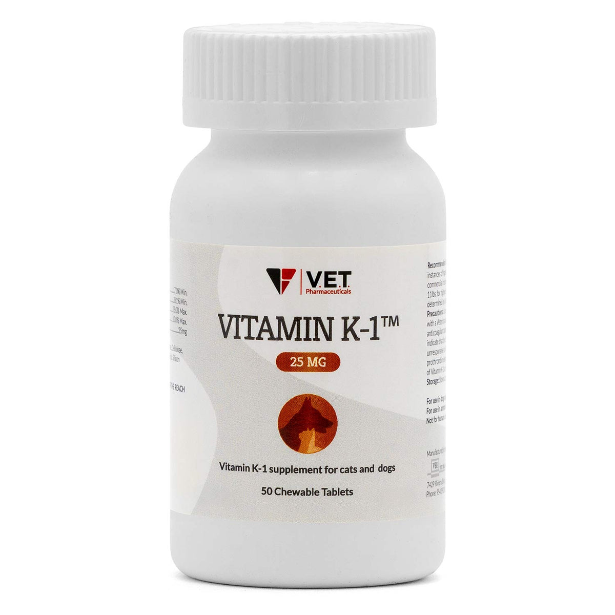 Vitamin K1 Chewable Tablets, 25mg, 50ct