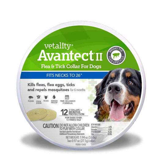 2-pk Vetality Avantect II Flea & Tick Collar for Dogs, Large