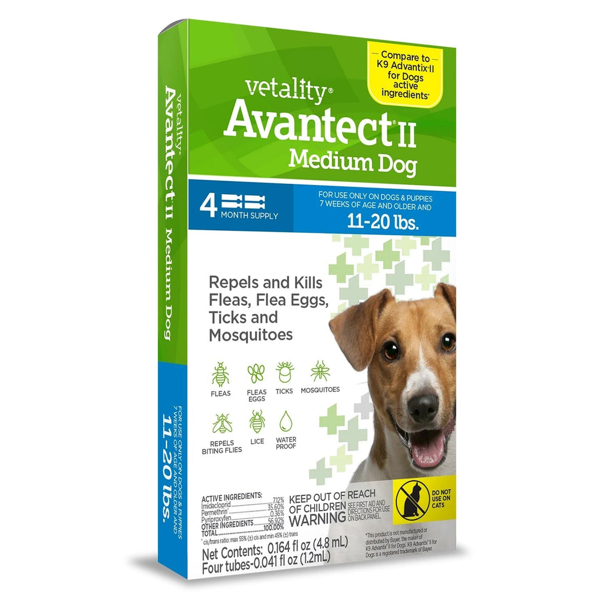 Avantect II Flea and Tick Topical for Dogs, 4-pack Size: Dog 11-20 lb