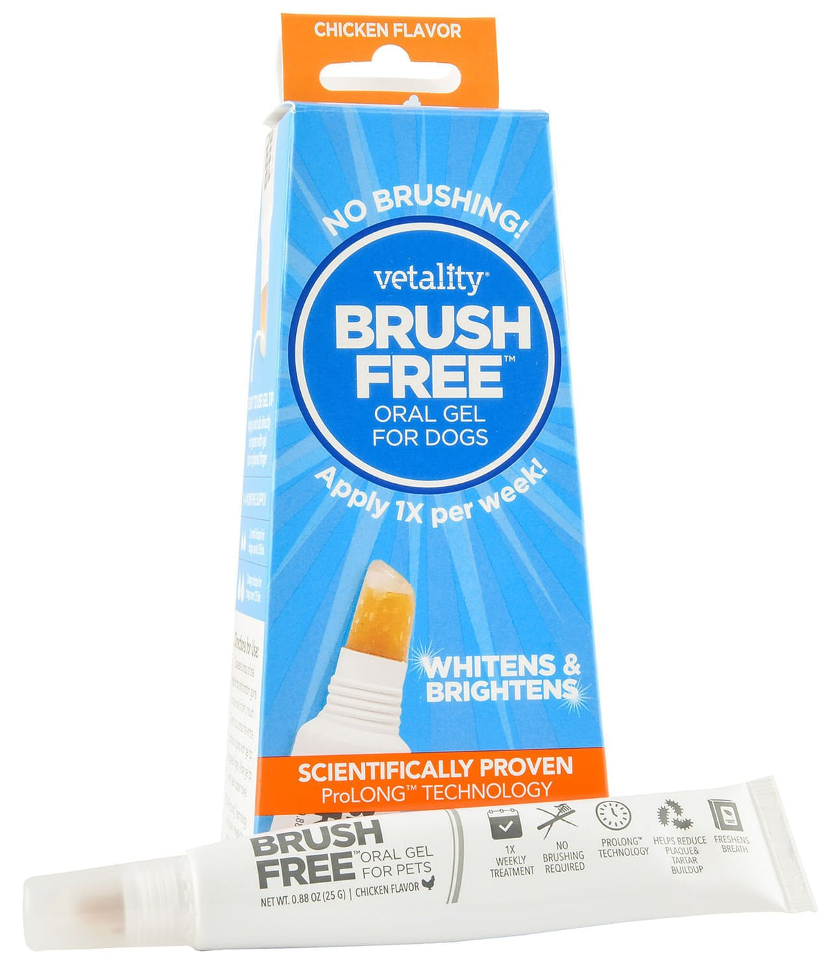 Vetality Brush Free Gel for Dogs, Chicken, 25 gram