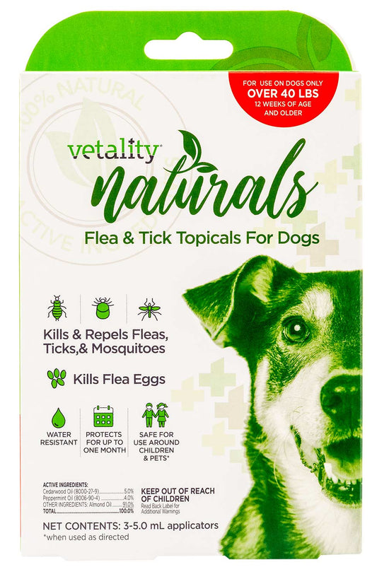 3-pk Vetality Naturals Flea & Tick Topicals for Dogs Size: Dog over 40 lb