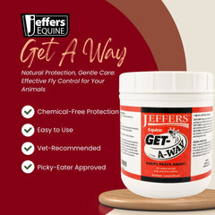 Jeffers Equine Get-A-Way Feed Additive Powder – Natural Garlic & Thiamine Supplement for Horses, Supports Comfort and Well-Being - 2lb