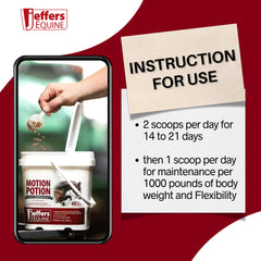 Jeffers Motion Potion Horse Joint Supplement Pellets – Glucosamine HCL, MSM, Chondroitin, Hyaluronic Acid, Vitamin C & E, Daily Equine Support for Senior & Active Horses – 3.1, lbs 48 Day Supply
