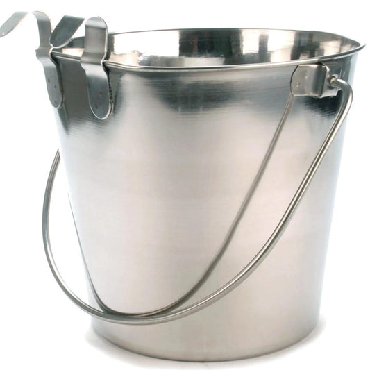 Jeffers Stainless Steel Flat-Sided Hanging Pail | 2 Quart | With Hook | 77820F